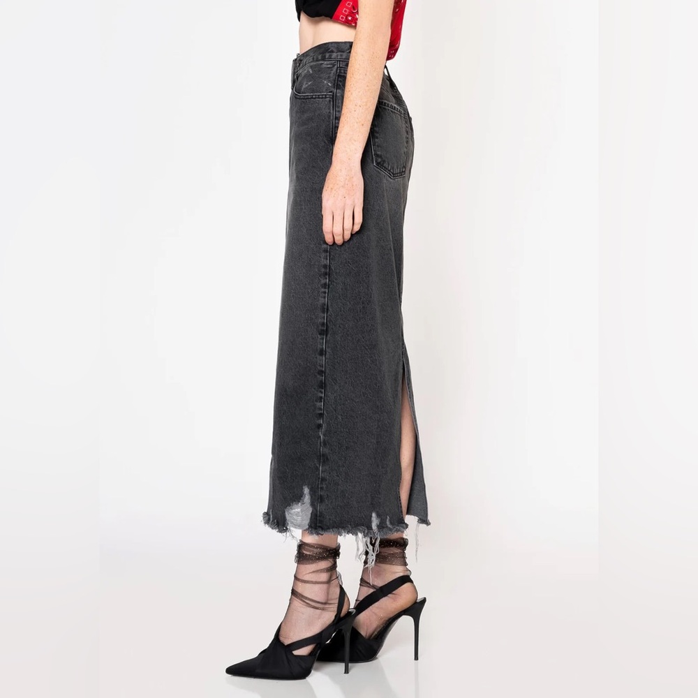 NWT✨ Jackie Cross Over Maxi Skirt in Black Vintage Wash Denim SIZE 30 - Picture 8 of 12